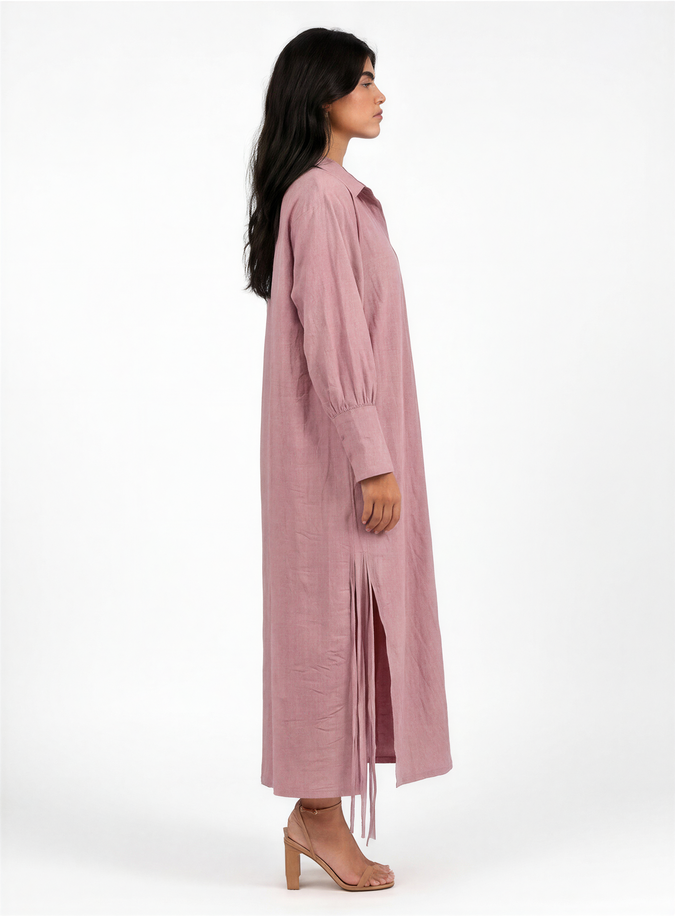 Purple Side-Tie Shirt Dress