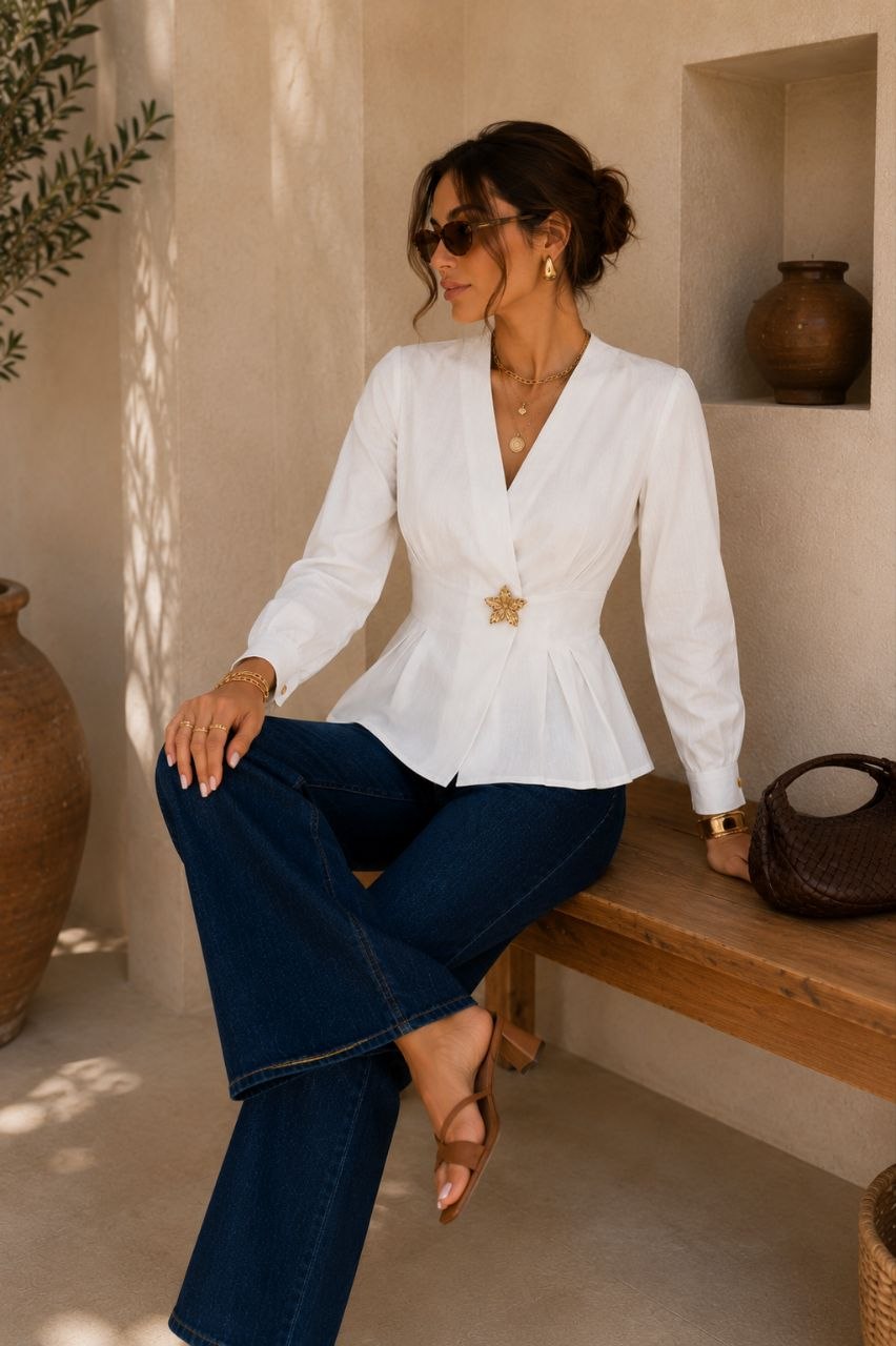 Star Elegance White Blouse