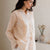 Peach Bloom Embroidered Black Shirt