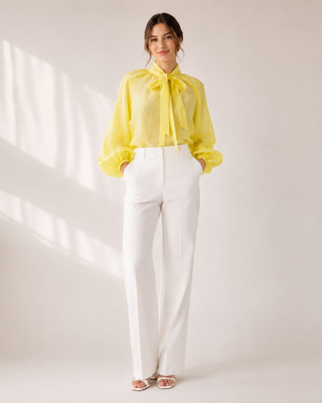 Sunlit Bow Yellow Blouse