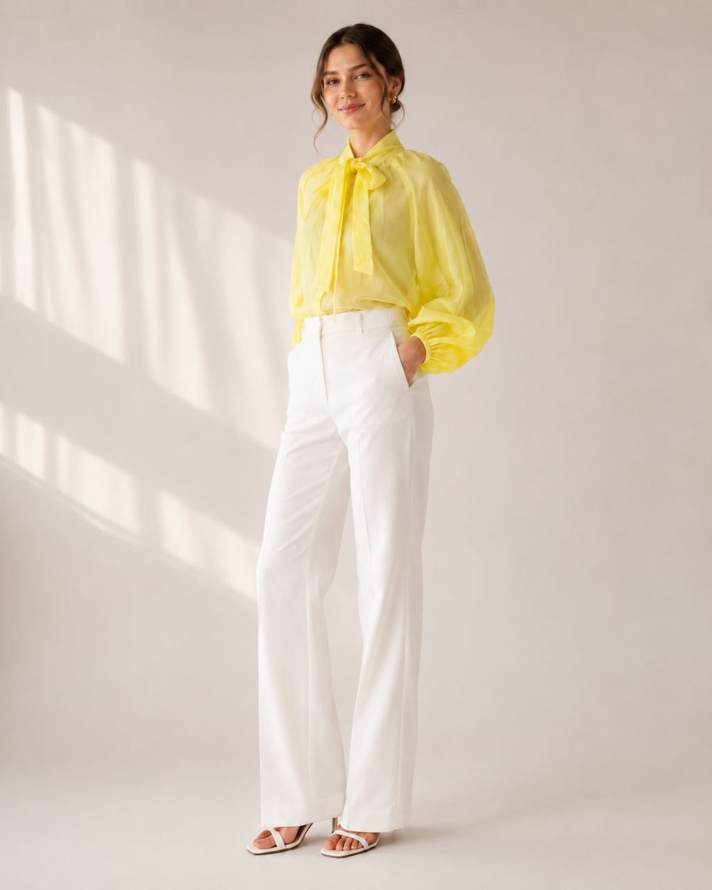 Sunlit Bow Yellow Blouse