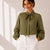 Sunlit Bow Olive Blouse