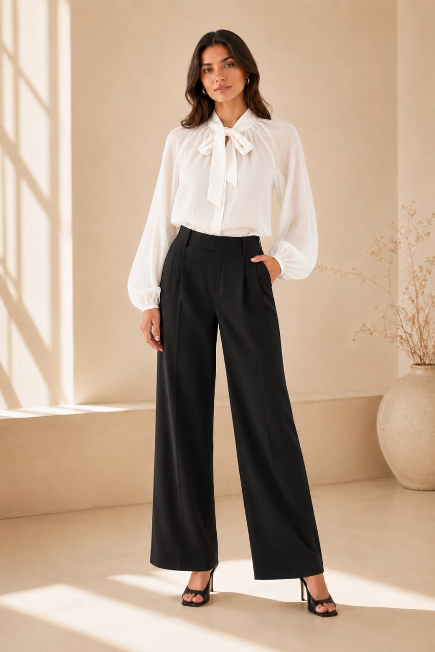 Sunlit Bow White Blouse