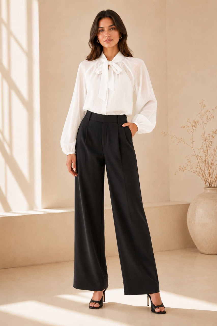 Sunlit Bow White Blouse