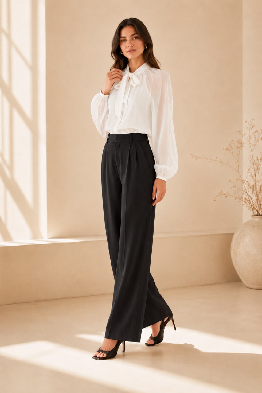 Sunlit Bow White Blouse