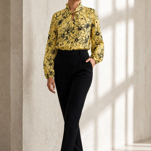 Monochrome Bloom Yellow Blouse