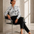 Monochrome Bloom White Blouse