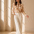 Beige Coral Bloom Ruffle Blouse