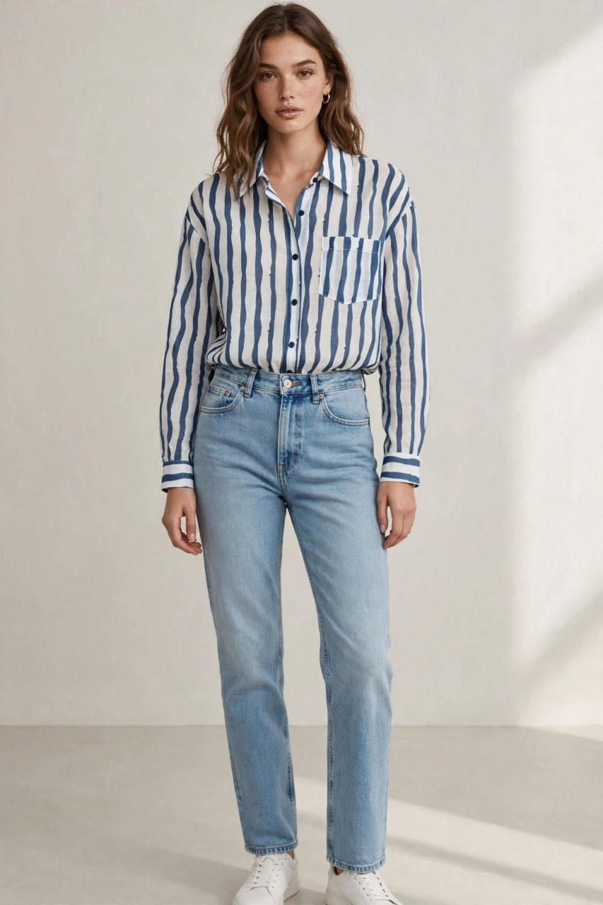 Blue Stripe Relaxed Shirt