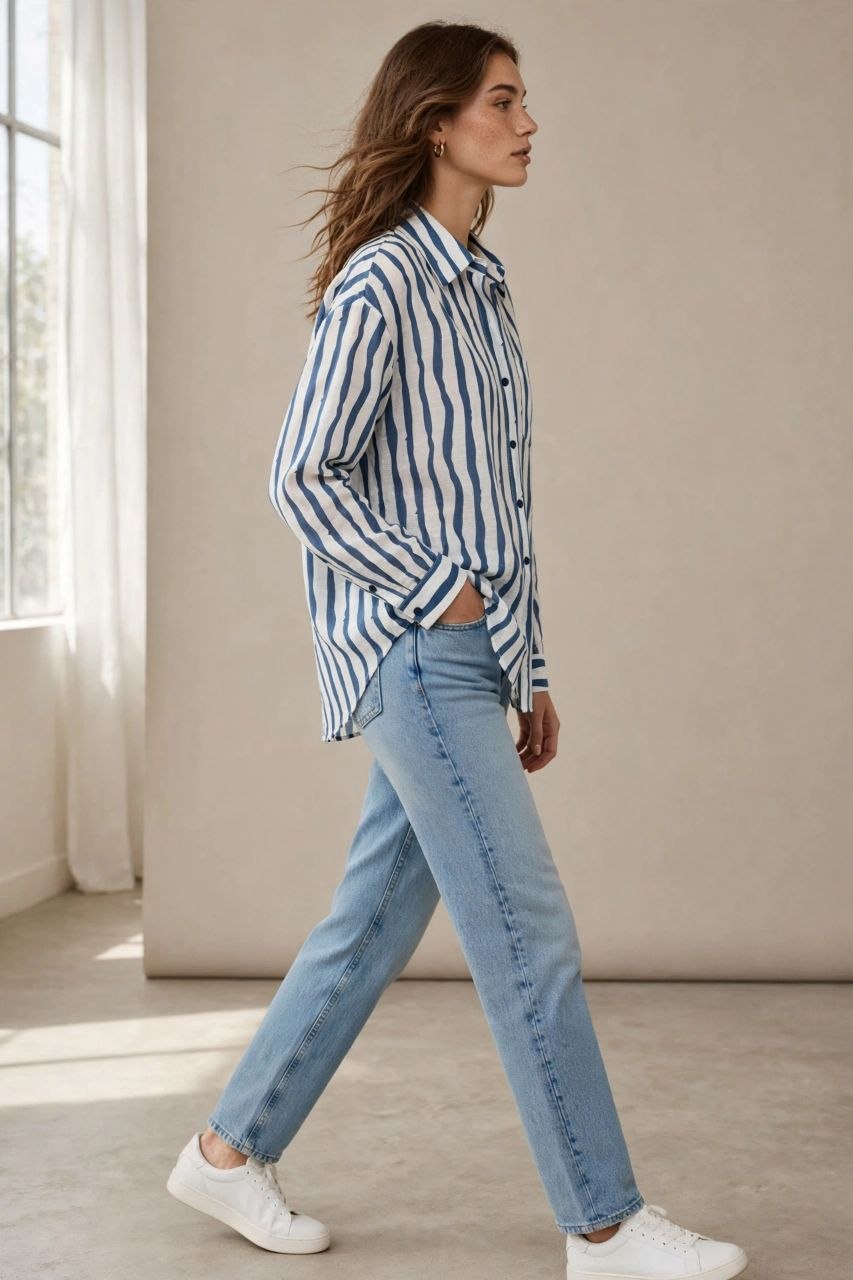 Blue Stripe Relaxed Shirt