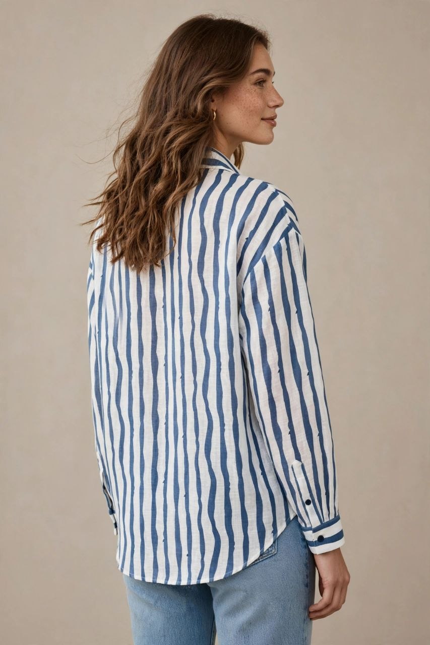 Blue Stripe Relaxed Shirt