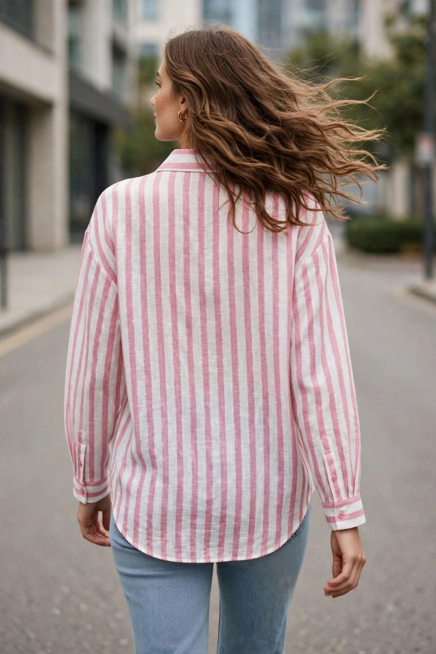 Pink Stripe Relaxed Shirt