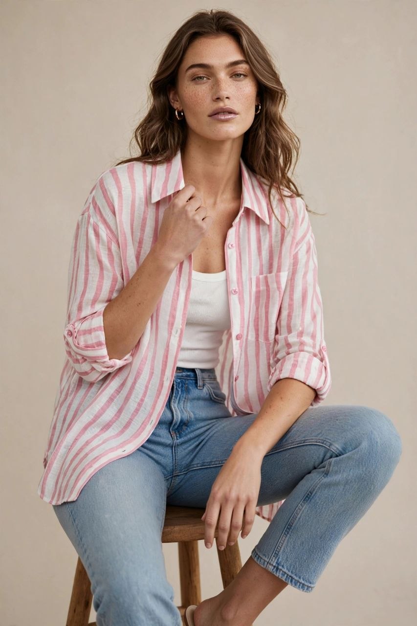 Pink Stripe Relaxed Shirt