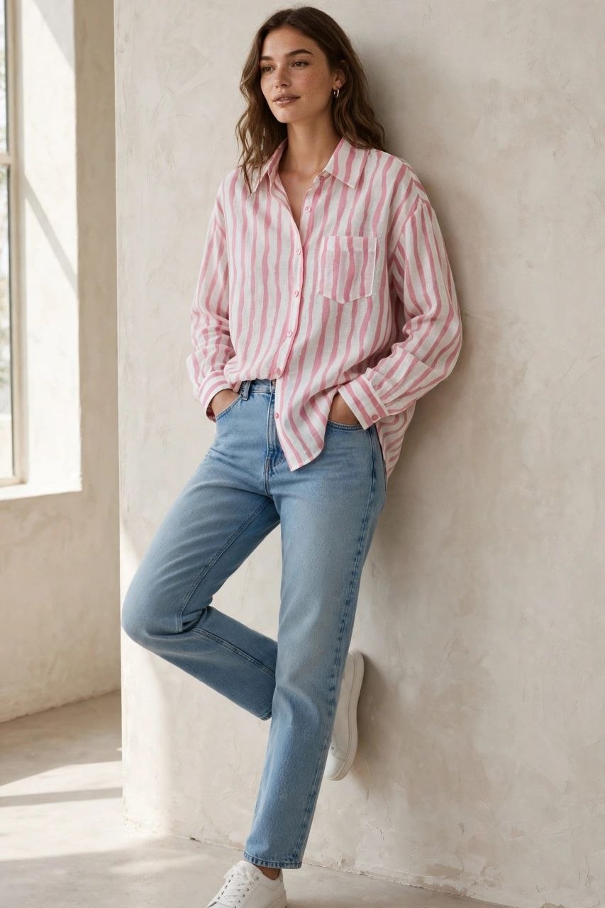 Pink Stripe Relaxed Shirt