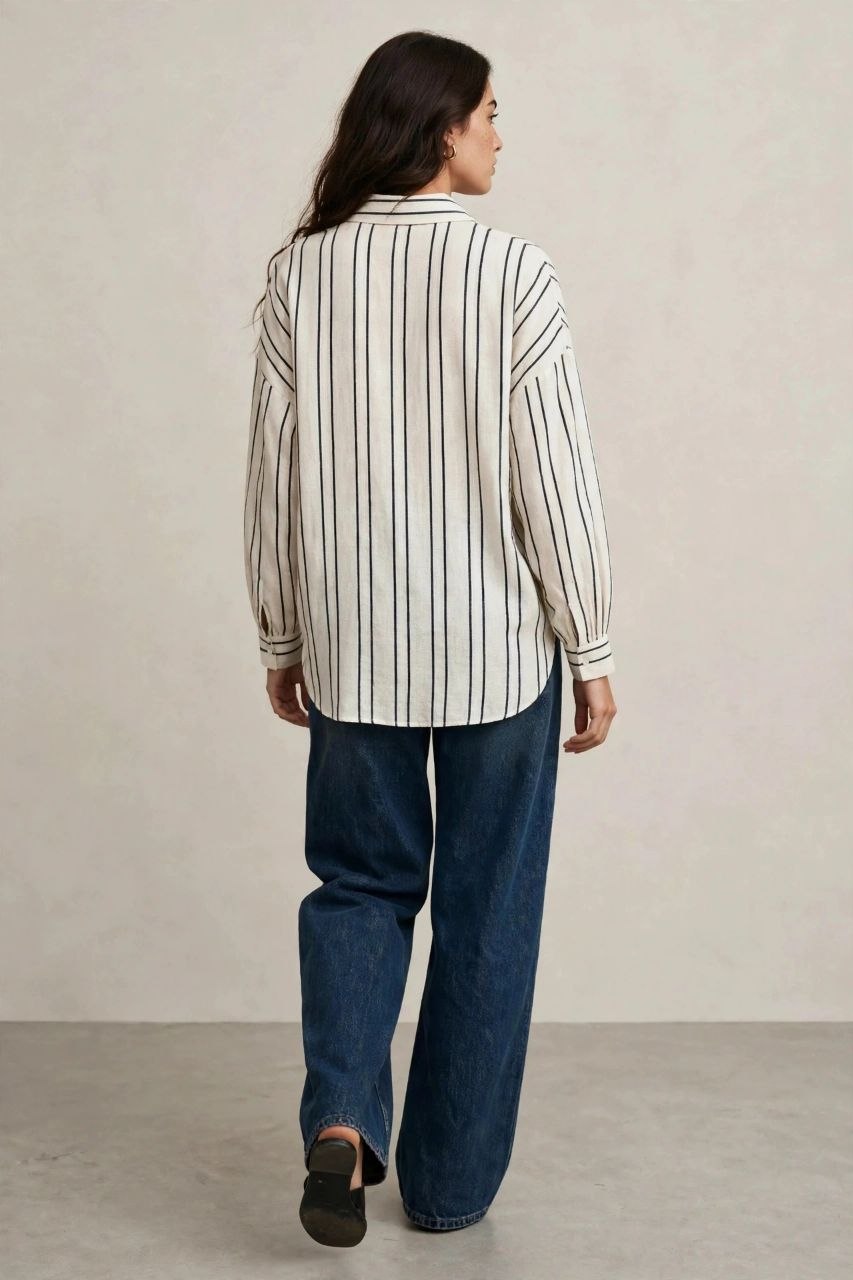 Black Stripe Oversized Shirt