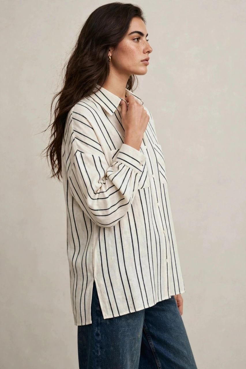 Black Stripe Oversized Shirt