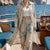 Beige Floral Long Shirt