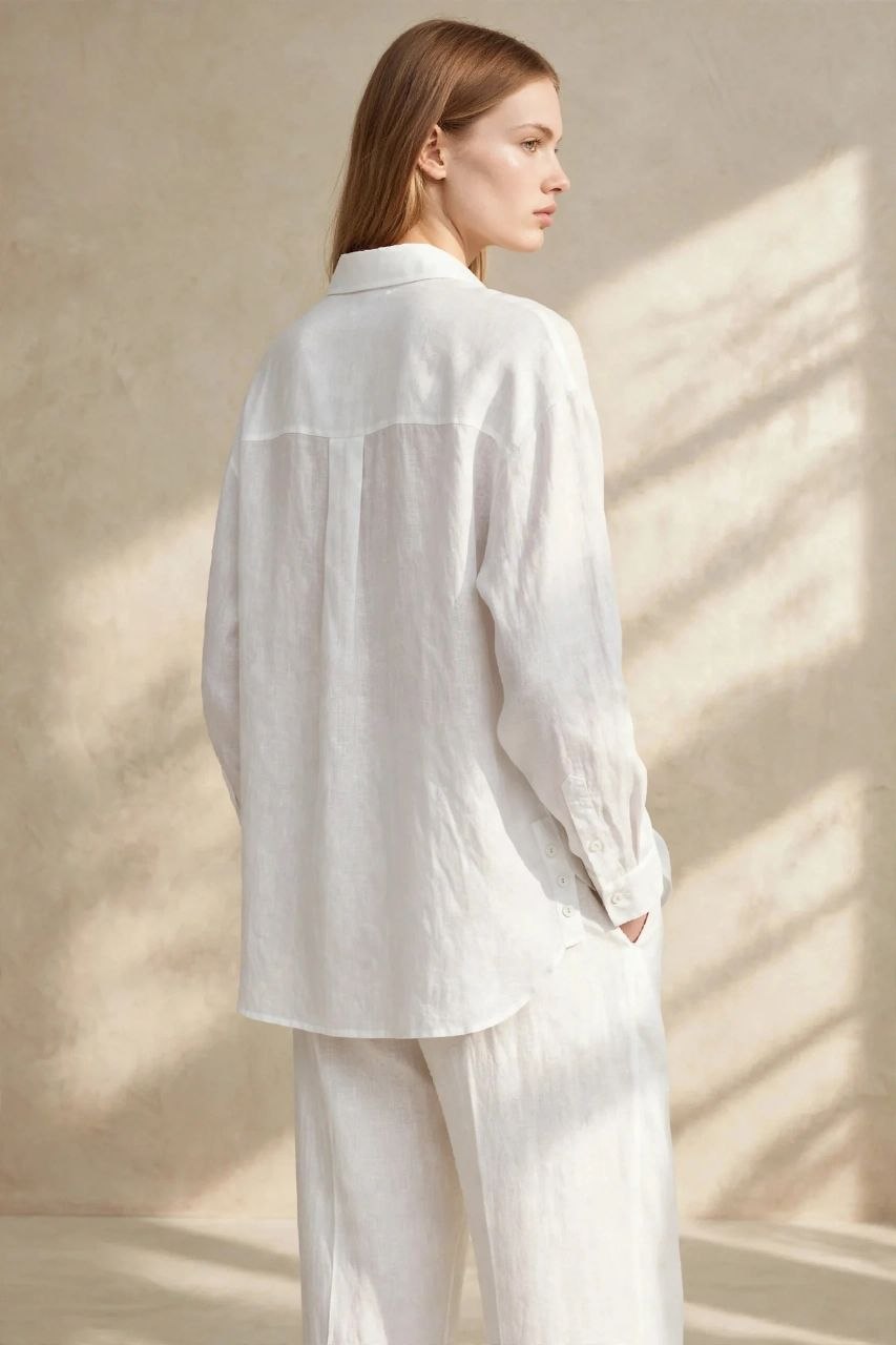 White Pure Linen Shirt