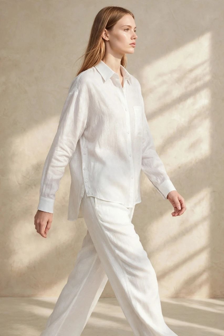 White Pure Linen Shirt