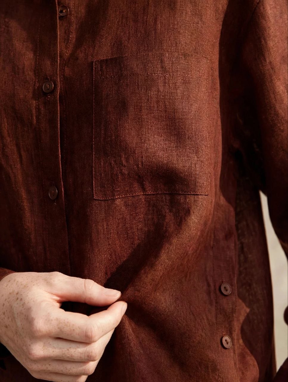 Brown Pure Linen Shirt