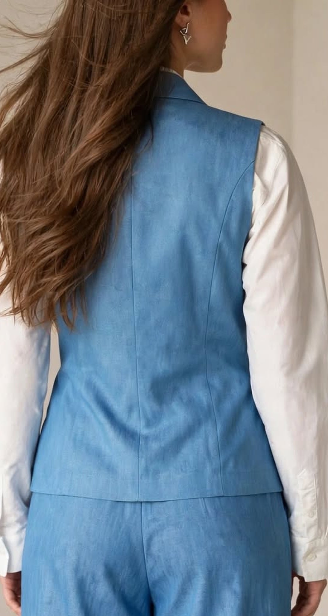 Blue Denim-Look Vest