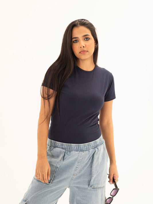 Navy Basic With Half Sleeves