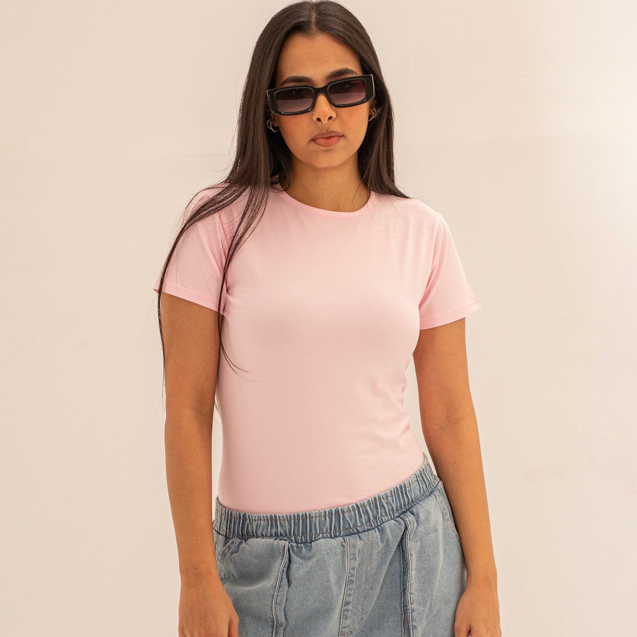 Pink Basic With Half Sleeves