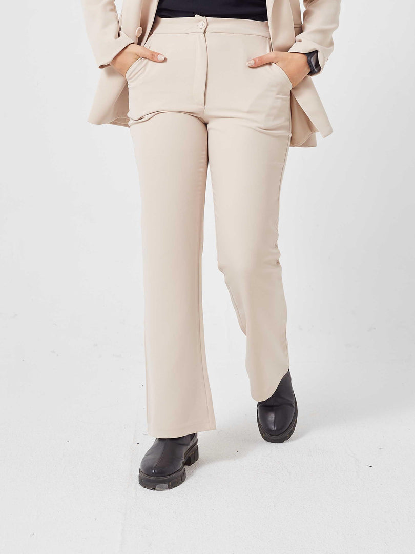 Beige Formal Pants