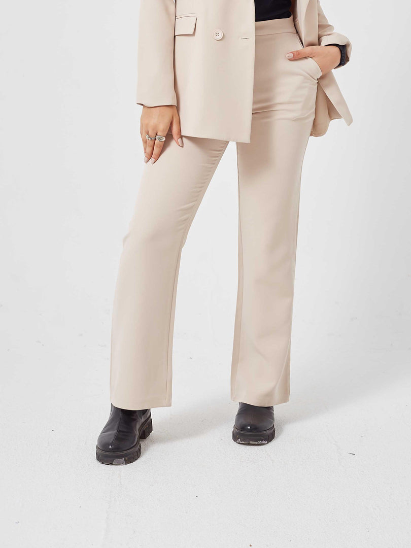 Beige Formal Pants