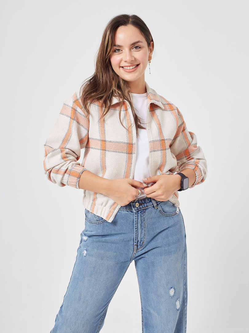 Beige Comfy Cropped Jacket