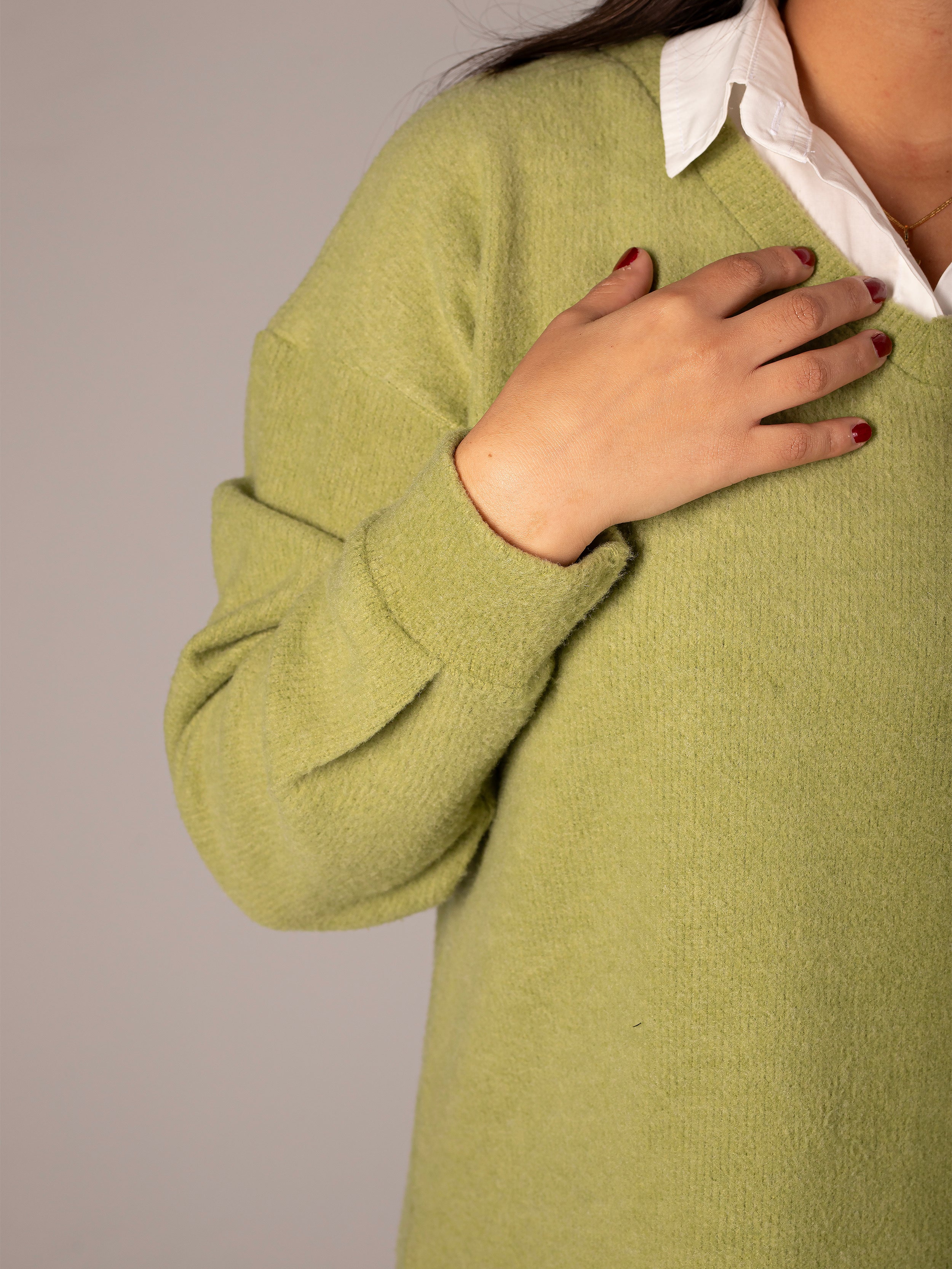 Green Wool Suit With Chemise