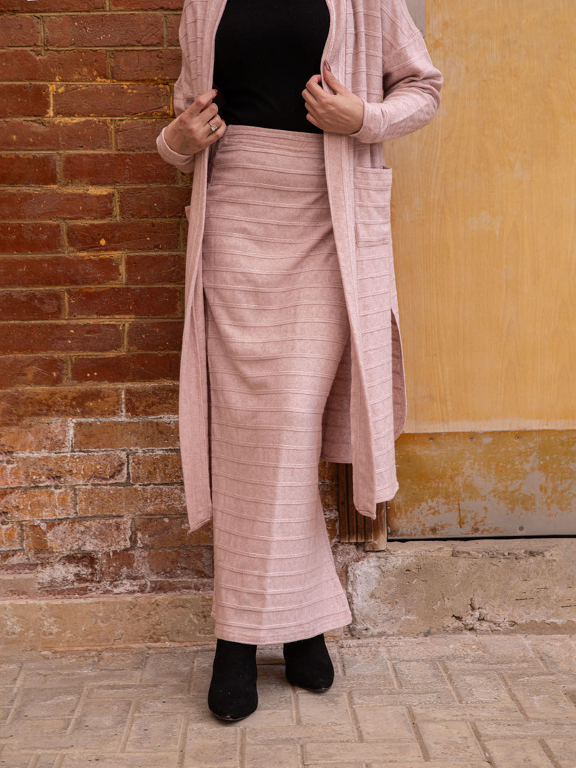 Light Pink Striped Knit Skirt